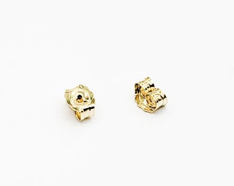 14k Gold Filled Earnut Backings 4.6mm, 5mm, 5.3mm | Assorted Pack Sizes | Bulk Savings on 5 or 15 Packs | Made in USA