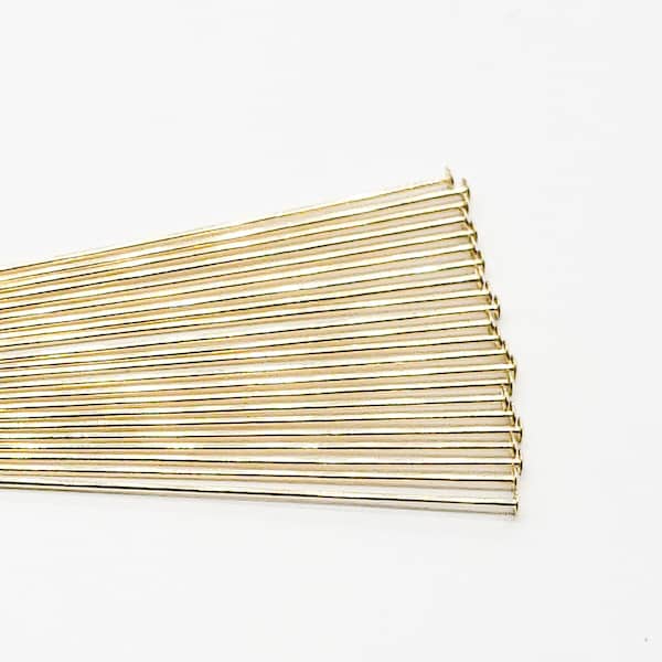14k Gold Filled Head Pin, 24 Gauge, 1.5 Inch, USA, Sold in packs of 20, Bulk savings available!!!