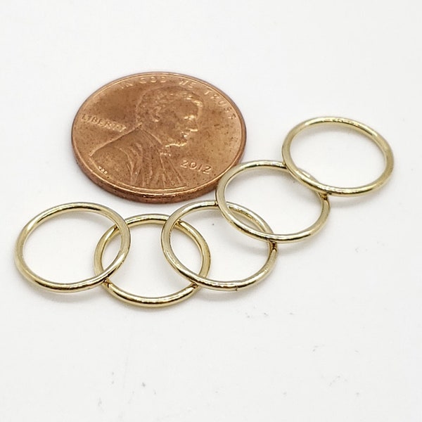 14k Gold Filled Closed Ring, 18 Gauge, 12mm OD, 3 Pieces, USA, Bulk Savings Available!!!