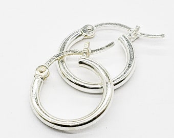 Sterling Silver Euro Wire Hoops, 1 Pair, Multiple Sizes, 15mm up to 40mm