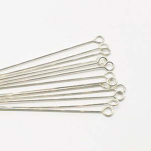 Sterling Silver Eye Pin, 24 Gauge, 1 Inch, 1.5 Inch, 2 Inch | Assorted Pack Sizes | Bulk Savings on 5 or 15 Packs | Made in USA