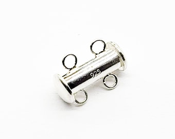 Sterling Silver Bar or Tube Clasp, 2 Row, Multi Strand 14mm x 4.4mm, 1 Piece, Bulk Savings Available!!!
