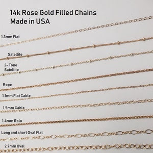 14k Rose Gold Filled Chain, Pick your Style, Pick your Length, Made in the USA, Bulk Savings Available!!!