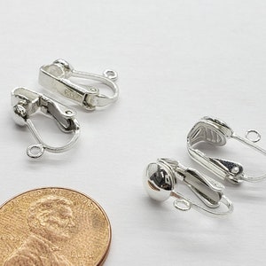 Sterling Silver Clip on Earrings, 6mm Half Round or Button Clip On Earrings, 925, 1 Pair, Bulk Savings Available!!!