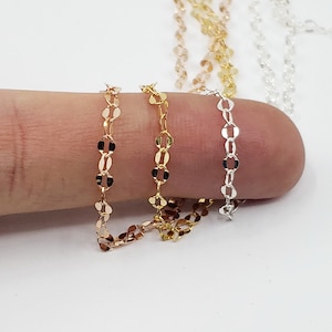 2.7mm x 3mm Dapped Cable Chain, 14k Gold Filled, Rose, Sterling Silver, USA, Bulk Savings Available!!!