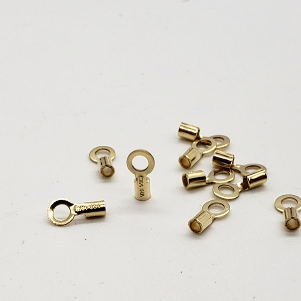 14k Gold Filled Crimp Ends, Light Weight End Caps, 1mm Inner Diameter, Sold in packs of 10, USA Bulk Savings Available!!