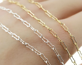 1.8mm x 4.5mm Krinkle Chain, Sterling Silver or 14k Gold Filled, USA, Foot Price, Peanut Shape, USA, D3064 Bulk Savings Available!!!