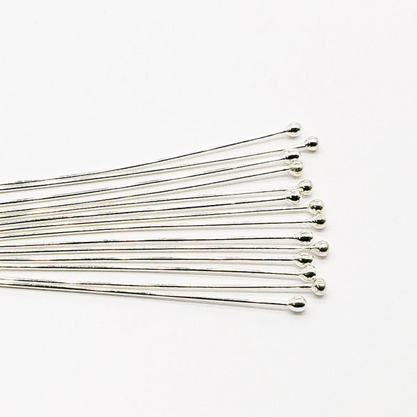 Sterling Silber Kugel Headpin, 24 Gauge, 1 Zoll, 1,5 mm Kugel, Verkauft in Packungen mit 20 Stück, Masseneinsparungen verfügbar !!