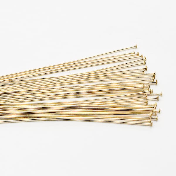 14k Gold Filled Head Pin, 26 Gauge, 1 inch, Sold in packs of 40, USA  Bulk Savings Available!!