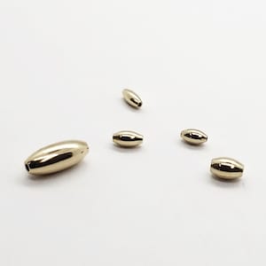 14k Gold Filled Rice Oval Beads 2.8mm, 3mm, 4mm, 5mm, 5.5mm | Assorted Pack Sizes | Bulk Savings on 5 or 15 Packs | Made in USA
