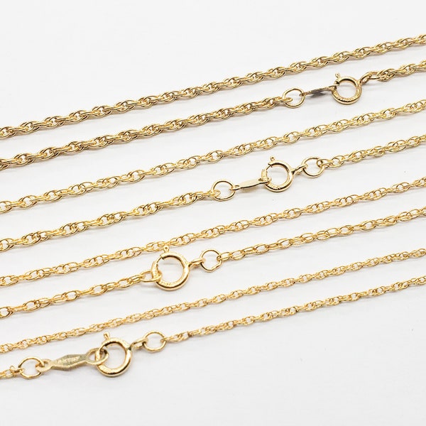 14k Gold FIlled Rope Chain Necklace, 1.1mm to 1.8mm, French Rope Chain, 16 inch, 18 inch, 20 inch, 24 Inch, Made in the USA