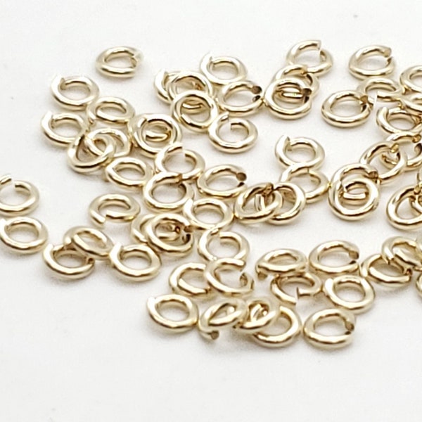 14k Gold Filled Open Ring, 19.5 Gauge, 4mm, Sold in packs of 20, USA, Bulk Savings Available!!!