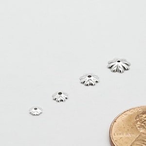Sterling Silver Bead Caps | Flower Bead Cap 3mm, 4mm, 5mm, 6mm | Assorted Pack Sizes | Bulk Saving on 5 pack, 15 pack | Made in USA