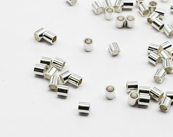 Sterling Silver Crimp Bead 2mm x 2mm | 50 Pieces | Bulk Savings on 250 pieces, 750 pieces | Made in USA