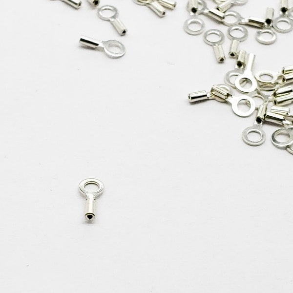 20 Pieces - Sterling SIlver Crimp End, 1.1mm OD, 0.48mm ID, Sold in Packs of 20, Bulk Savings Available!!