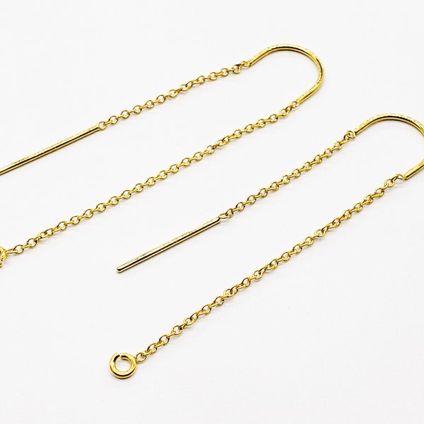 14k Gold Filled U Threaders with Cable Chain, 1 Pair, USA, Bulk Savings Available!!