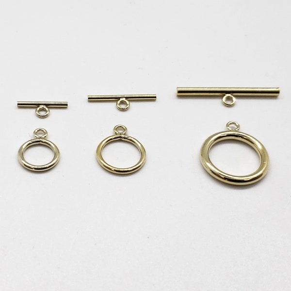 14k Gold Filled Toggle Clasp, 3 Sizes, 9mm, 11mm, 15mm, 1 Piece, Made in USA, Bulk Savings Available!!!