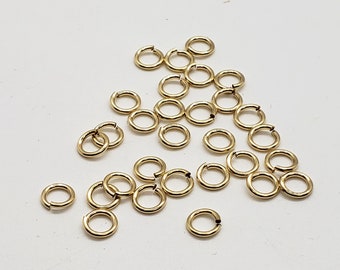 14k Gold Filled Open Ring, 20.5 Gauge, 4.5mm OD, Sold of pack of 20, USA, Bulk Savings Available!!!