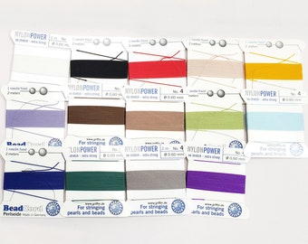 Griffin Nylon Bead Cord, No. 4, 0.6mm, Made in Germany, Bulk Savings Available!!!