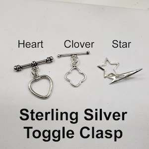 Sterling Silver Clasp, Heart, Star, or Clover Shape with RIng, Sold as a set of 1, Fall Special