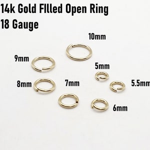 14k Gold Filled Open Ring, 18 Gauge, 5mm to 10mm OD, USA, Bulk Savings Available!!!