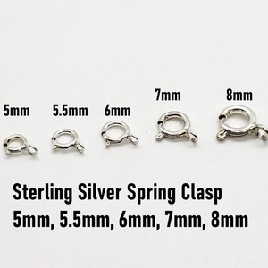 Sterling Silver Spring Clasp, Open or Closed, 5mm, 5.5mm, 6mm, 7mm, 8mm | Assorted Pack Sizes | Bulk Savings on 5 or 15 Packs