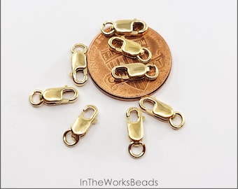 14K Gold Filled Lobster Clasp with Open Ring, 8mm x 3mm, USA, Sold in packs of 3, Bulk Savings available!!!