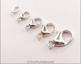 Sterling Silver Trigger Clasp, 5 Sizes, 3.8mm, 4.8mm, 6mm, 7mm, 8.7mm, Italy, Bulk Savings Available!!!