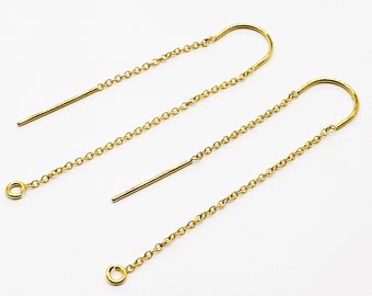 14k Gold Filled U Threaders with Cable Chain, 1 Pair, USA, Bulk Savings Available!!