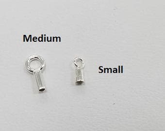 Sterling Silver Crimp Ends 1.2mm ID | 10 pieces | Bulk Savings on 5 or 15 packs