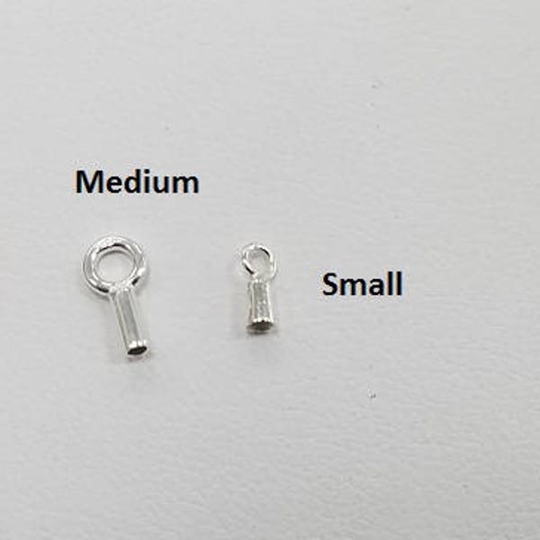 Sterling SIlver Crimp Ends, End Caps, 1.2mm ID, Sold in Packs of 10, Bulk Savings Available!!