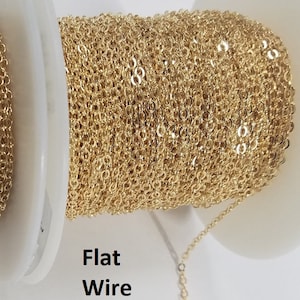 14k Gold Filled Cable Chain, 1.8mm x 2.5mm, Made with 26 Gauge Wire, Made in the USA.  Price by the Foot, Bulk Savings Available!!!