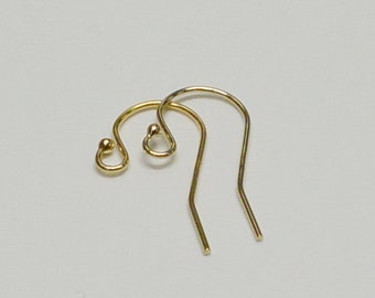 Alambre para aretes relleno de oro de 14 k con extremo de bola, 2 pares, calibre 21, EE. UU., ¡Ahorros a granel disponibles!