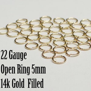 14k Gold Filled Open Ring, 22 Gauge, 4.5mm, 5mm OD, USA, Sold in packs of 40