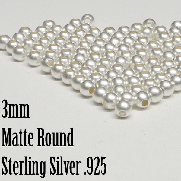 Sterling Silver Matte Round Beads, 2mm to 8mm Matte Round Beads, Seamless, USA, Bulk Savings Available!!!