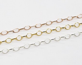 007-GF 1.3x1 mm 14K Gold Filled Flat Fine Oval Cable Chain