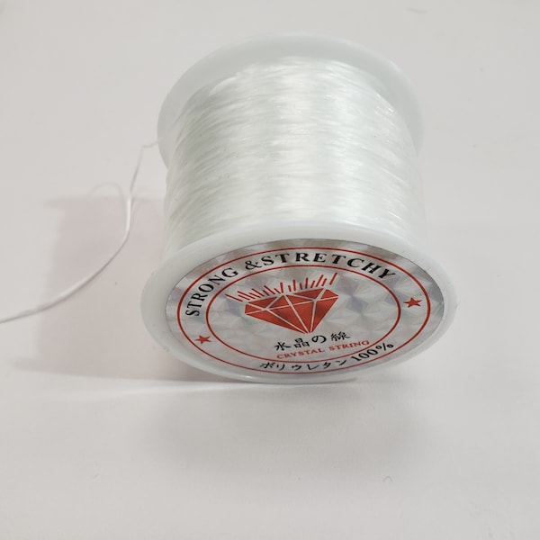 Flat Elastic Cord, White Color, 125 Meters per spool