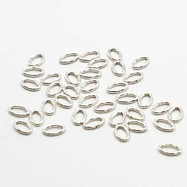 Sterling Silver Oval Open Ring, 3mm x 4.6mm, 22 Gauge, Pack of 50 Pieces, Bulk Savings Available!!!