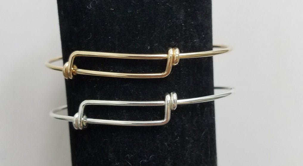 Sterling Silver or Gold Filled Adjustable Bangle, Larger Size, 8 Inches ...