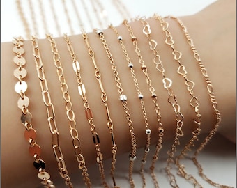 14k Rose Gold Filled Chain, Pick your Style, Pick your Length, Made in the USA, Bulk Savings Available!!!
