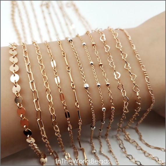 14k Rose Gold Filled Chain, Pick your Style, Pick your Length, Made in the USA, Bulk Savings Available!!!