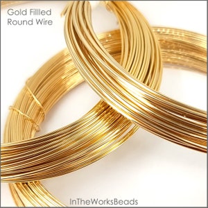 Gold Filled Wire, 18 Gauge, 12KGF, USA, Half Hard or Soft, Round, 1 Foot