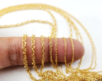 14k Gold Filled Rope Chain, 1mm, 1.2mm, 1.4mm, 1.6mm, 1.8mm, 2.3mm, 2.5mm, Price by the Foot, USA, Bulk Savings Available!!!