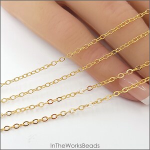 14k Gold Filled Cable Chain, 1.8mm x 2.5mm, Made with 26 Gauge Wire, Made in the USA.  Price by the Foot, Bulk Savings Available!!!