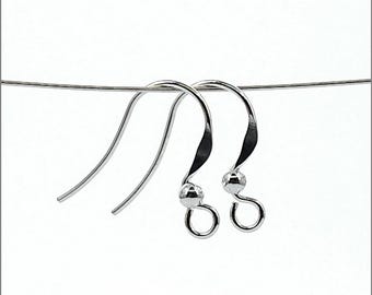 Sterling Silver Earring Wire With Ball, 92.5%, 21 Gauge, 5 Pairs, Bulk Savings Available!!