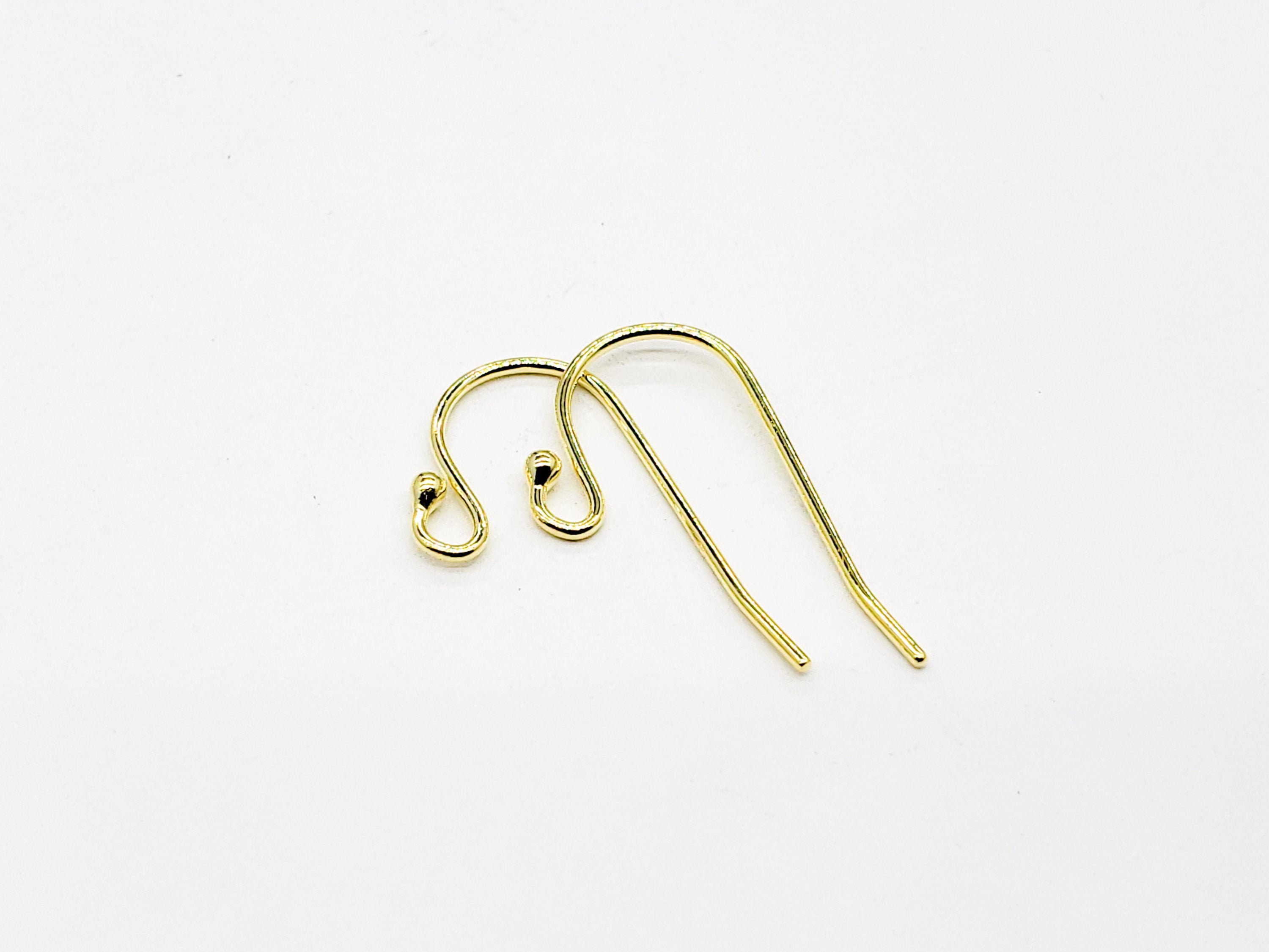 REAL 18K Gold Earring Hooks BEWARE of Fakes Spring and Ball 18x18mm Copper  Material 10 50 or 100 Pieces From USA EF113 