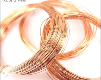 14k Rose Gold Filled Wire, Half Hard, Round, Half troy Ounce, By Weight