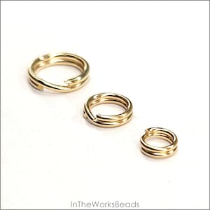 Solid 14k Gold Split Ring 3.5mm, 4.9mm, 6.5mm, 8mm | 1 Piece | Bulk Savings on 5 pieces, 20 pieces | Made in USA