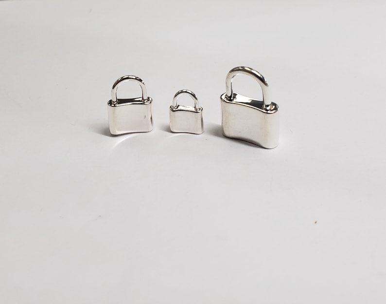 Sterling Silver Padlock Clasp Pad Lock Small Medium to Etsy