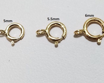 14K Gold Filled Spring Clasps, Closed Ring, 5mm, 5.5mm, 6mm, 14K, USA, Sold in Packs of 10, Bulk Savings available!!!